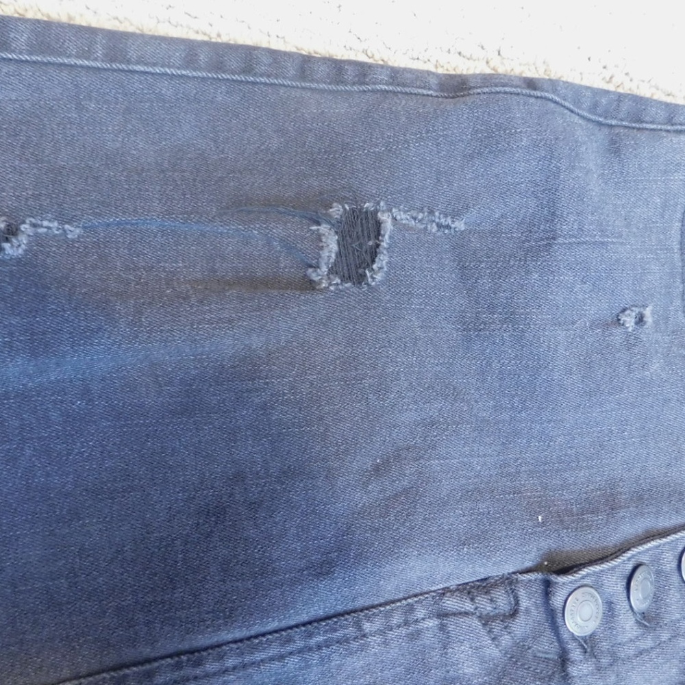 Aeropostale Black Denim Skirt 00 Distressed Jeans - Picture 4 of 8